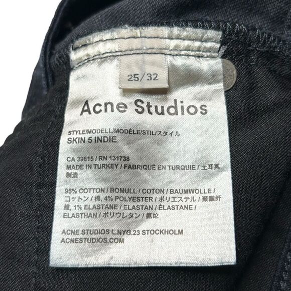 Acne Studios Skin 5 Indie Skinny Leg Denim Jeans In Indie Denim Wash Sz 25 / 32 - Picture 4 of 6